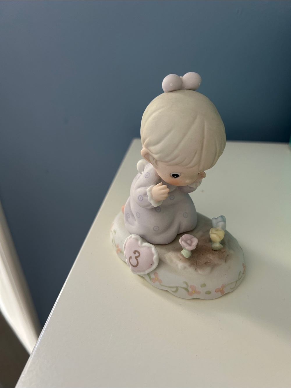 Precious Moments Lavender and Cream Girl Figurine